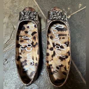 Sam Edelman Caper Metallic Snakeskin Ballet Flats size 9
